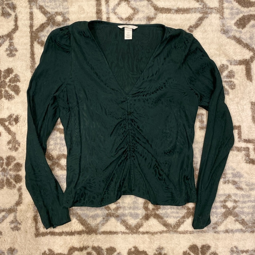 H&M satin animal print blouse